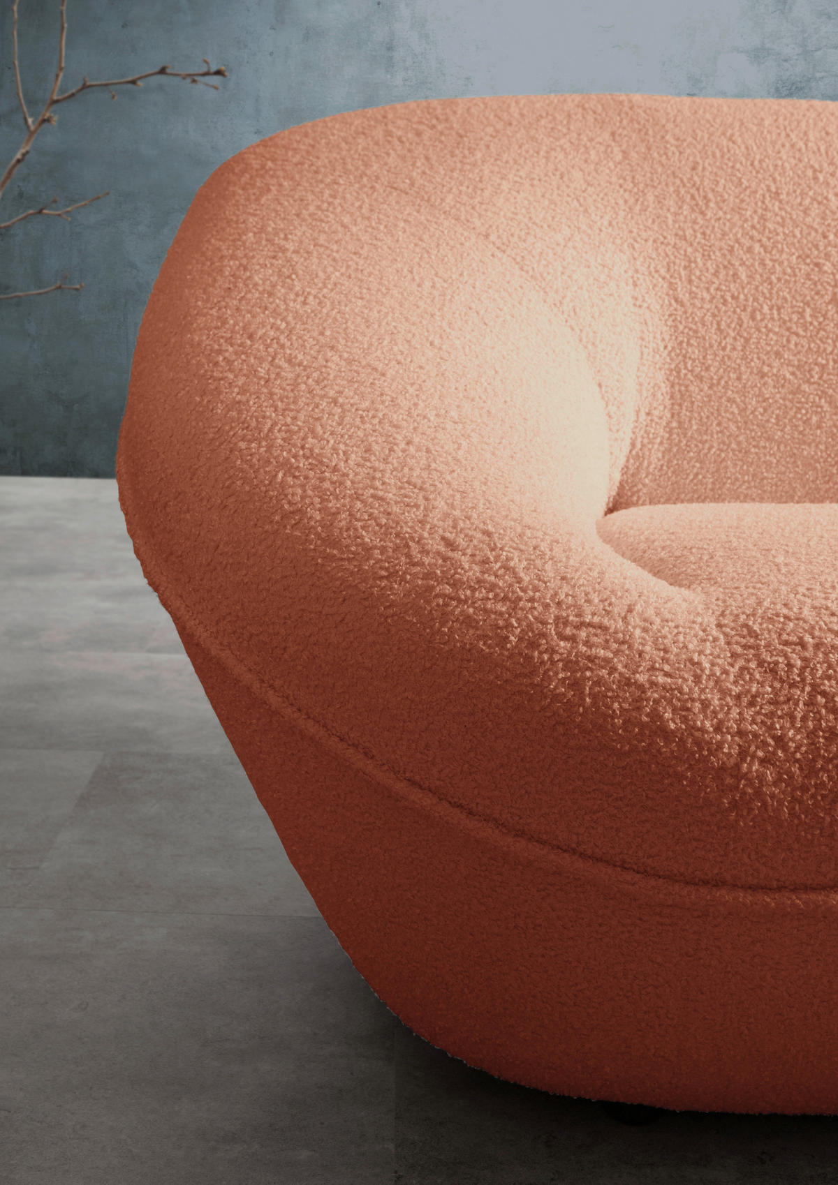 2-SITZER-SOFA in Flachgewebe Rostfarben  - Rostfarben/Schwarz, KONVENTIONELL, Kunststoff/Textil (223/79/94cm) - Carryhome