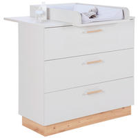 WICKELKOMMODE Leo Grau, Eichefarben  - Eichefarben/Grau, Trend, Holzwerkstoff/Kunststoff (100/101/77cm) - Jimmylee