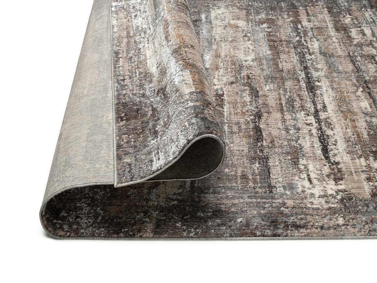 WEBTEPPICH 155/230 cm Nimara Grau, Dunkelgrau, Beige  - Dunkelgrau/Beige, Design, Textil (155/230cm) - Novel