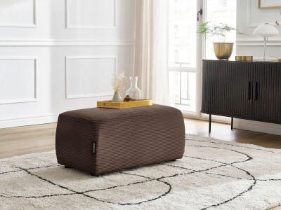 HOCKER ATILLA Cord Taupe  - Taupe/Schwarz, MODERN, Kunststoff/Textil (92/44/48cm)