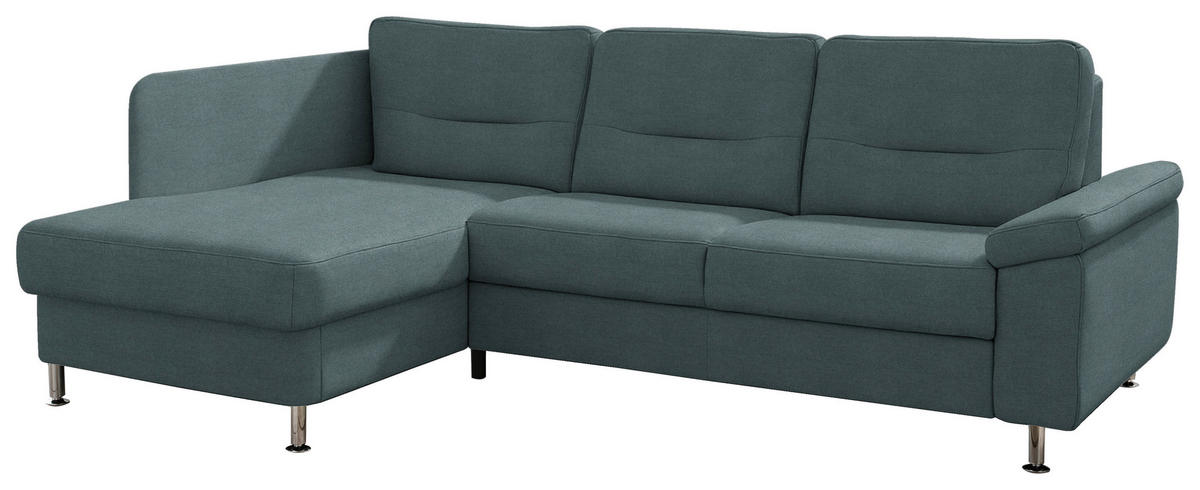 ECKSOFA  in Flachgewebe Dunkelgrau  160/244 cm  - Dunkelgrau/Alufarben, KONVENTIONELL, Textil/Metall (160/244cm) - Beldomo Comfort