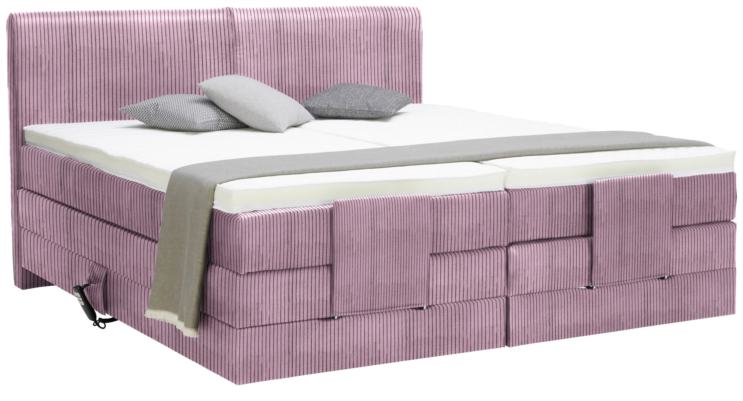 BOXSPRINGBETT 160/200 cm  in Lila  - Lila/Schwarz, Design, Kunststoff/Textil (160/200cm) - Hom`in