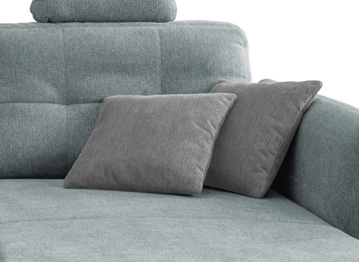 ECKSOFA in Chenille Blau  - Mintgrau/Blau, MODERN, Holz/Textil (250-280/176cm) - Livetastic