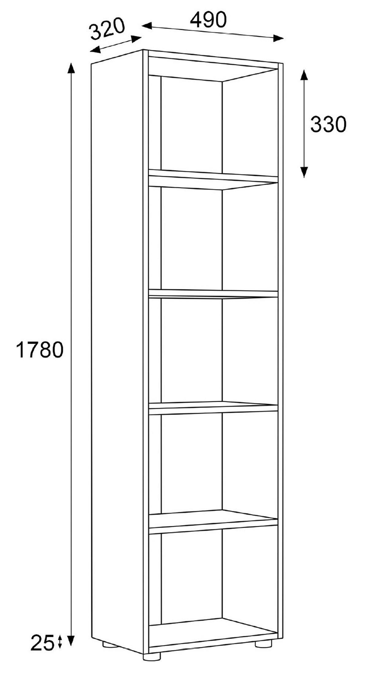 HYLLA i 49/178/32 cm honungsek  - honungsek/svart, Modern, trämaterial/plast (49/178/32cm) - MID.YOU