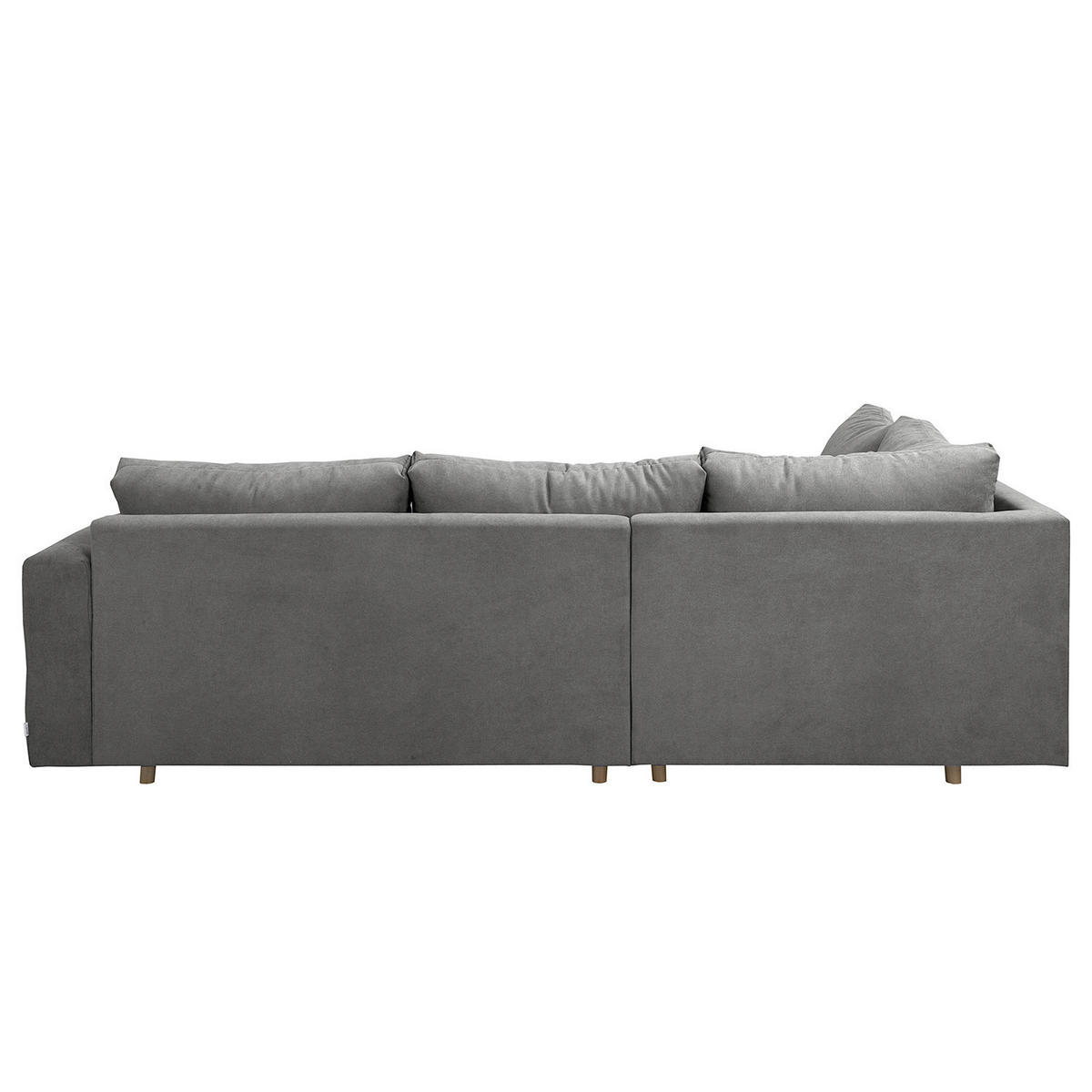 ECKSOFA inkl. Hocker Ariella Dunkelgrau Mikrofaser  - Dunkelgrau/Naturfarben, Design, Holz/Textil (161/231cm) - Livetastic