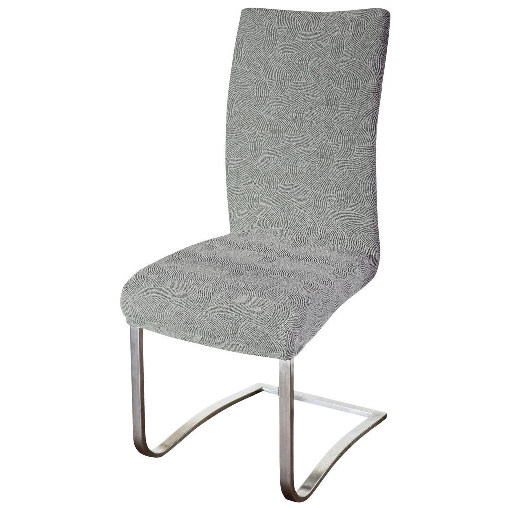 Stuhlhusse Angelina Hellgrau/ Schwarz 45x45 Cm Mit Gummiband