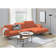 ECKSOFA in Struktur Orange  - Eichefarben/Schwarz, Design, Holz/Textil (163/305cm) - Novel