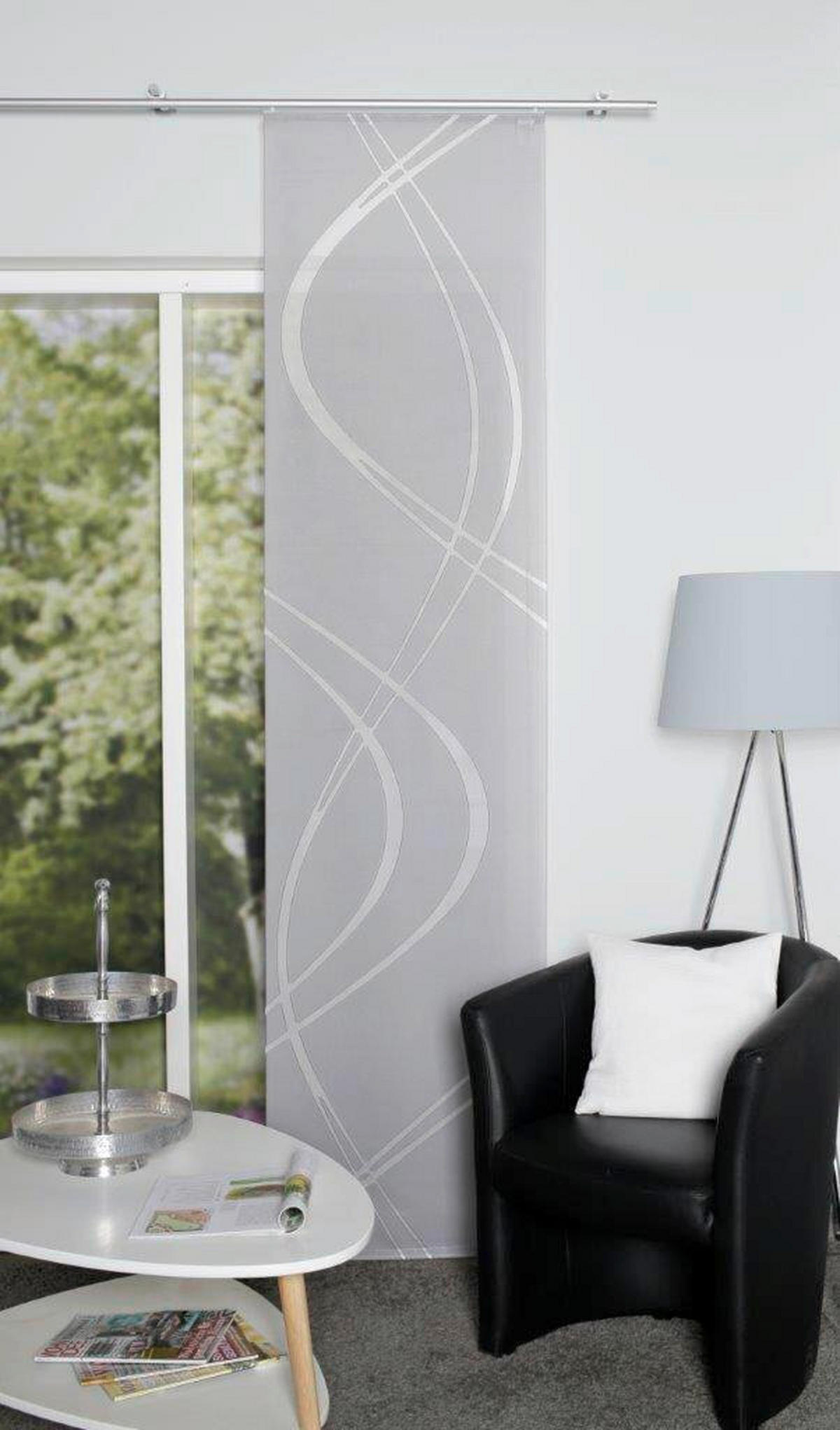 FLÄCHENVORHANG   halbtransparent   60/245 cm  - Grau, Design, Textil (60/245cm)