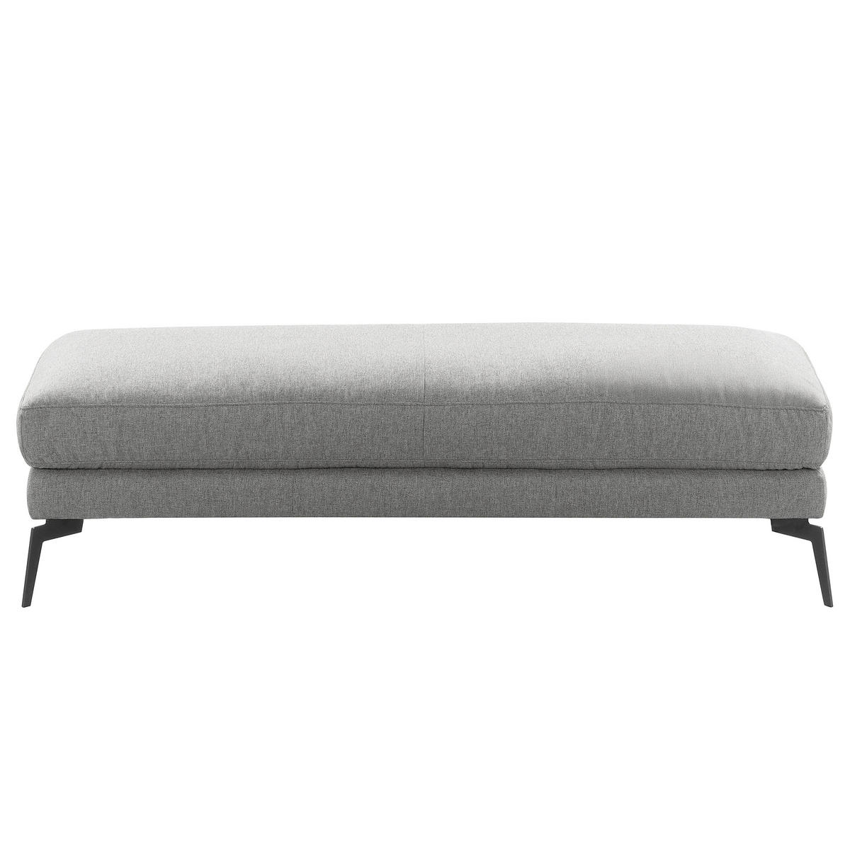 HOCKER BERLIN Webstoff Grau  - Schwarz/Grau, Design, Textil/Metall (163/46/62cm) - Livetastic