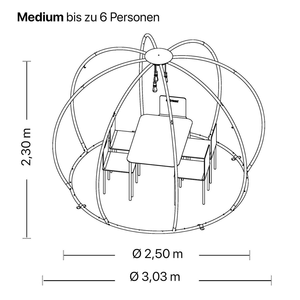 PAVILLON 303/230/303 cm Aluminium  - Silberfarben/Weiß, Basics, Textil/Metall (303/230/303cm)