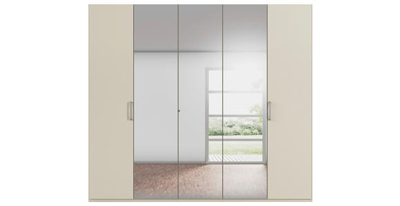 DREHTÜRENSCHRANK 251/223/61 cm,  in Champagner, 5-türig  - Chromfarben/Edelstahlfarben, Basics, Glas/Holzwerkstoff (251/223/61cm) - Novel