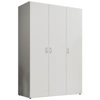DREHTÜRENSCHRANK 121/176/51 cm,  in Weiß, 3 Tür(en)  - Alufarben/Weiß, KONVENTIONELL, Holzwerkstoff/Kunststoff (121/176/51cm) - Boxxx