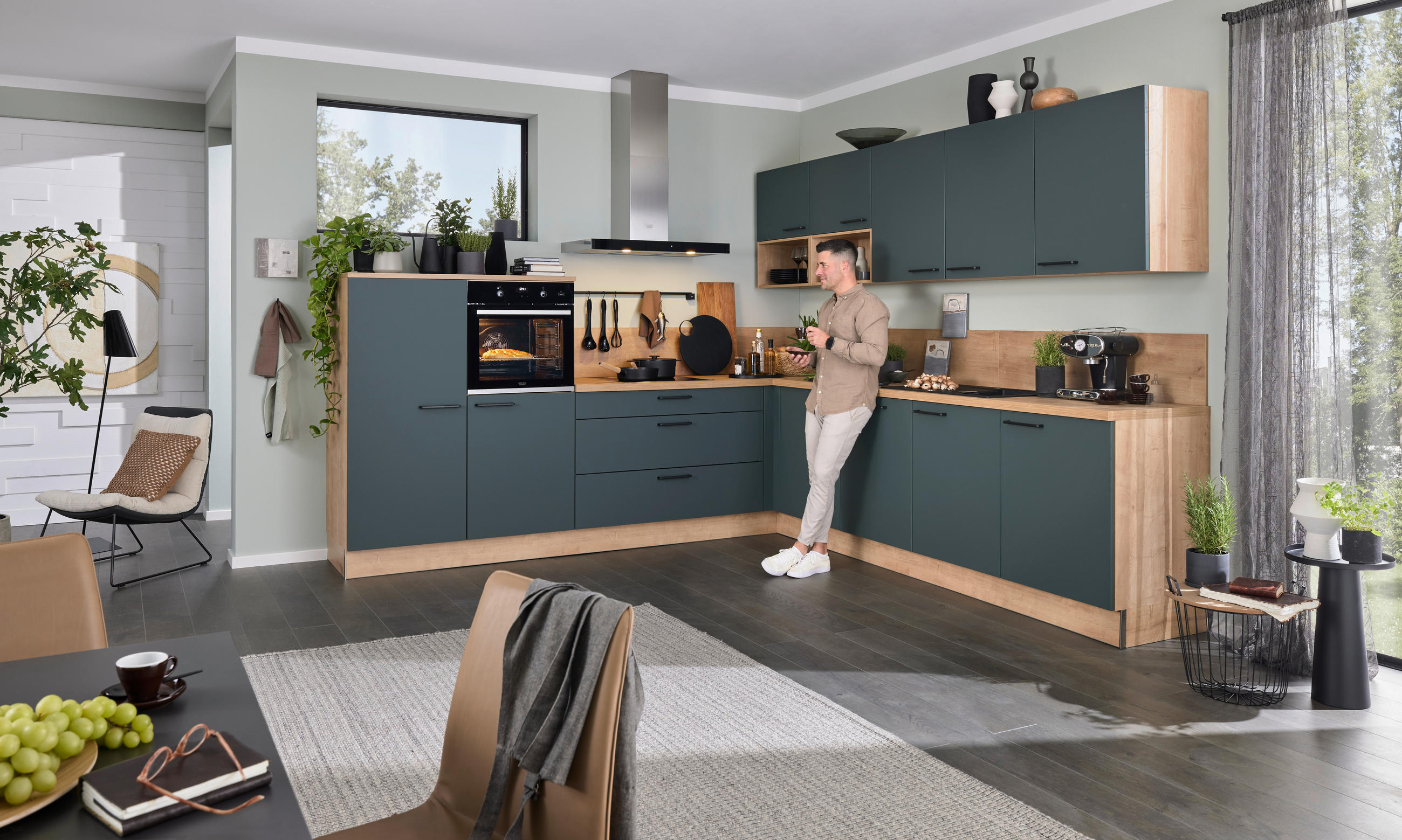 EINBAUKÜCHE   - Eichefarben, Design, Holzwerkstoff - Nolte Küchen