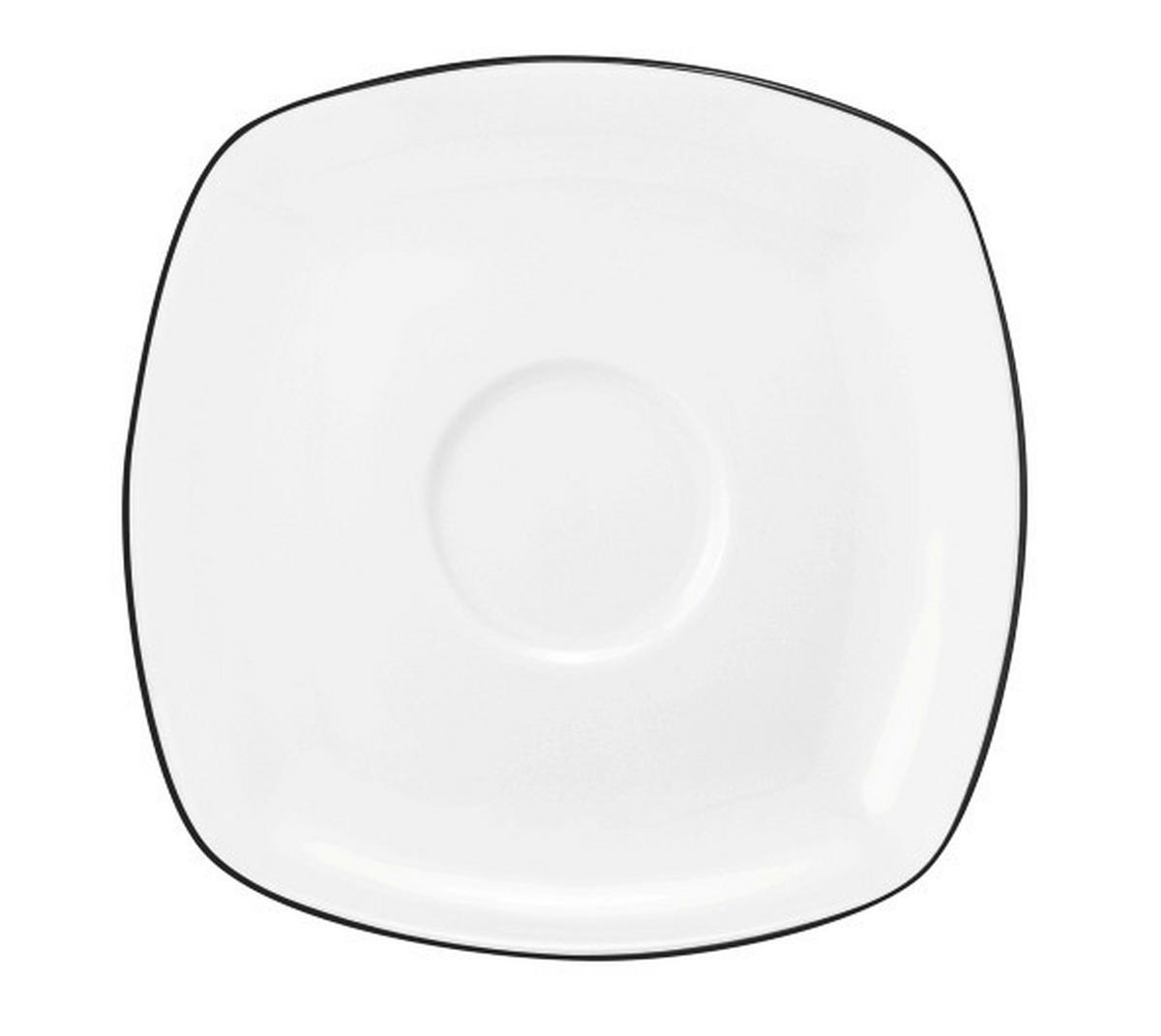 UNTERTASSE Lido Black Line 14,5 cm  - Weiss/Schwarz, Basics, Keramik (14,5cm) - Seltmann Weiden