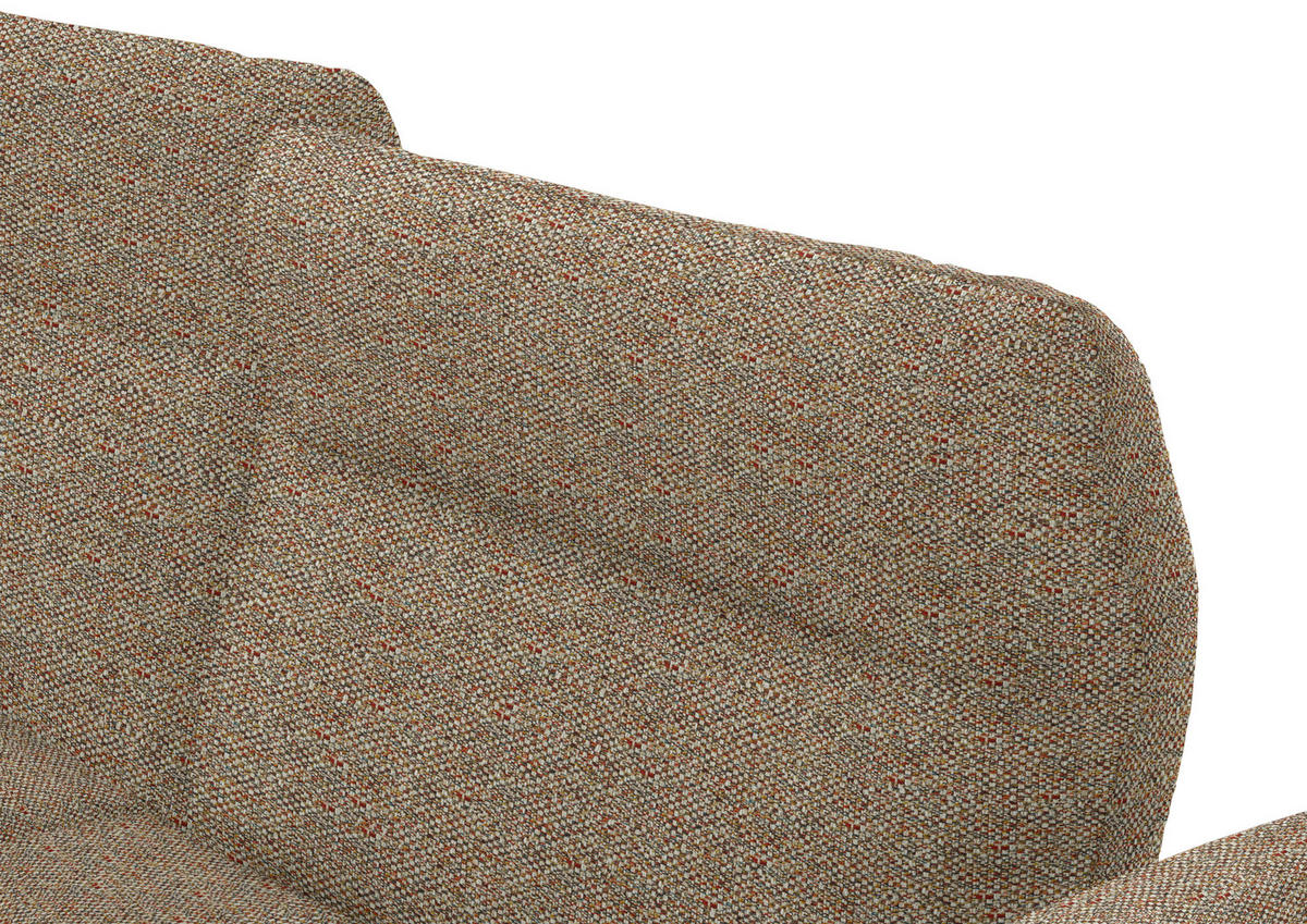 ECKSOFA in Webstoff Braun, Terracotta  - Terracotta/Schwarz, Design, Textil/Metall (223/290cm) - Moderano