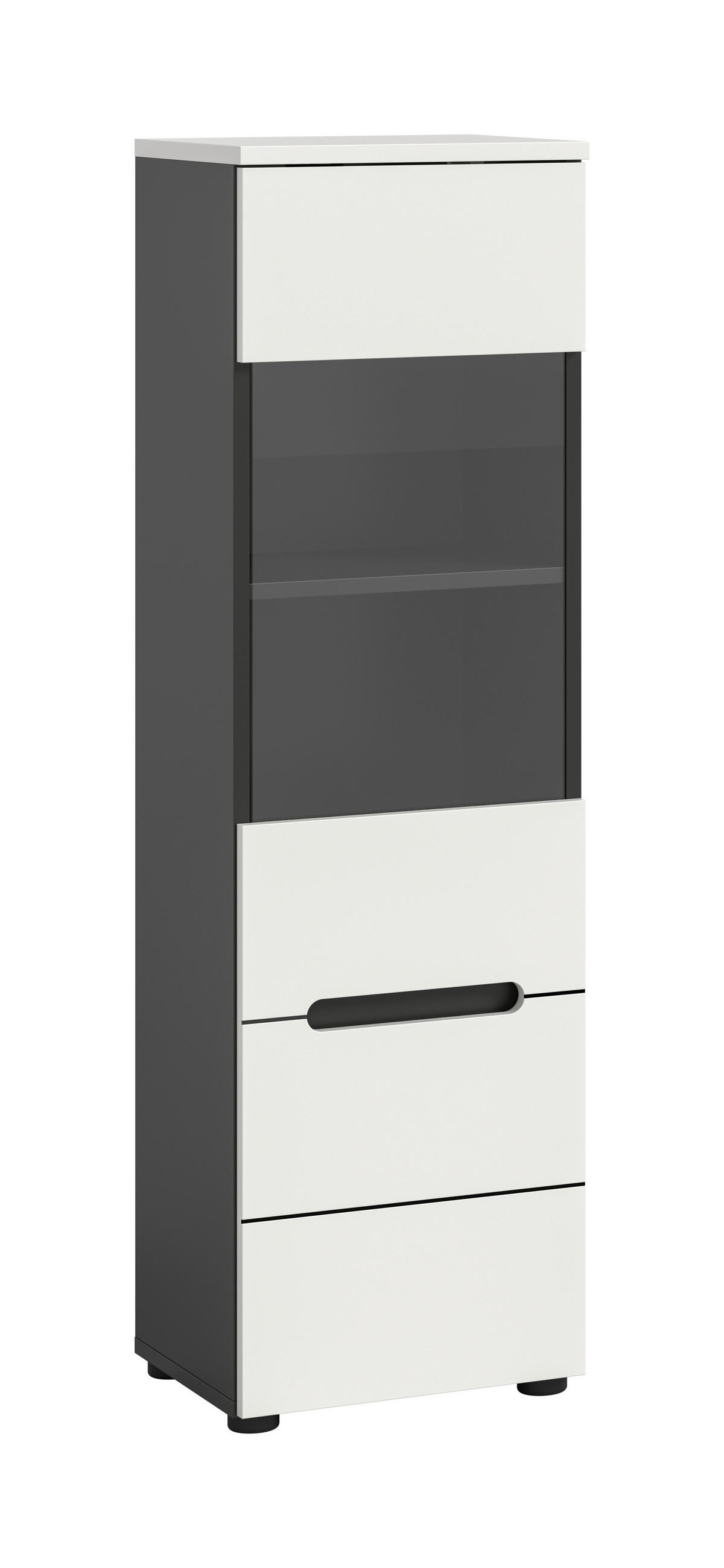 VITRÍNA, 36/125/33 cm - bílá/černá, Design, kompozitní dřevo/plast (36/125/33cm) - Livetastic