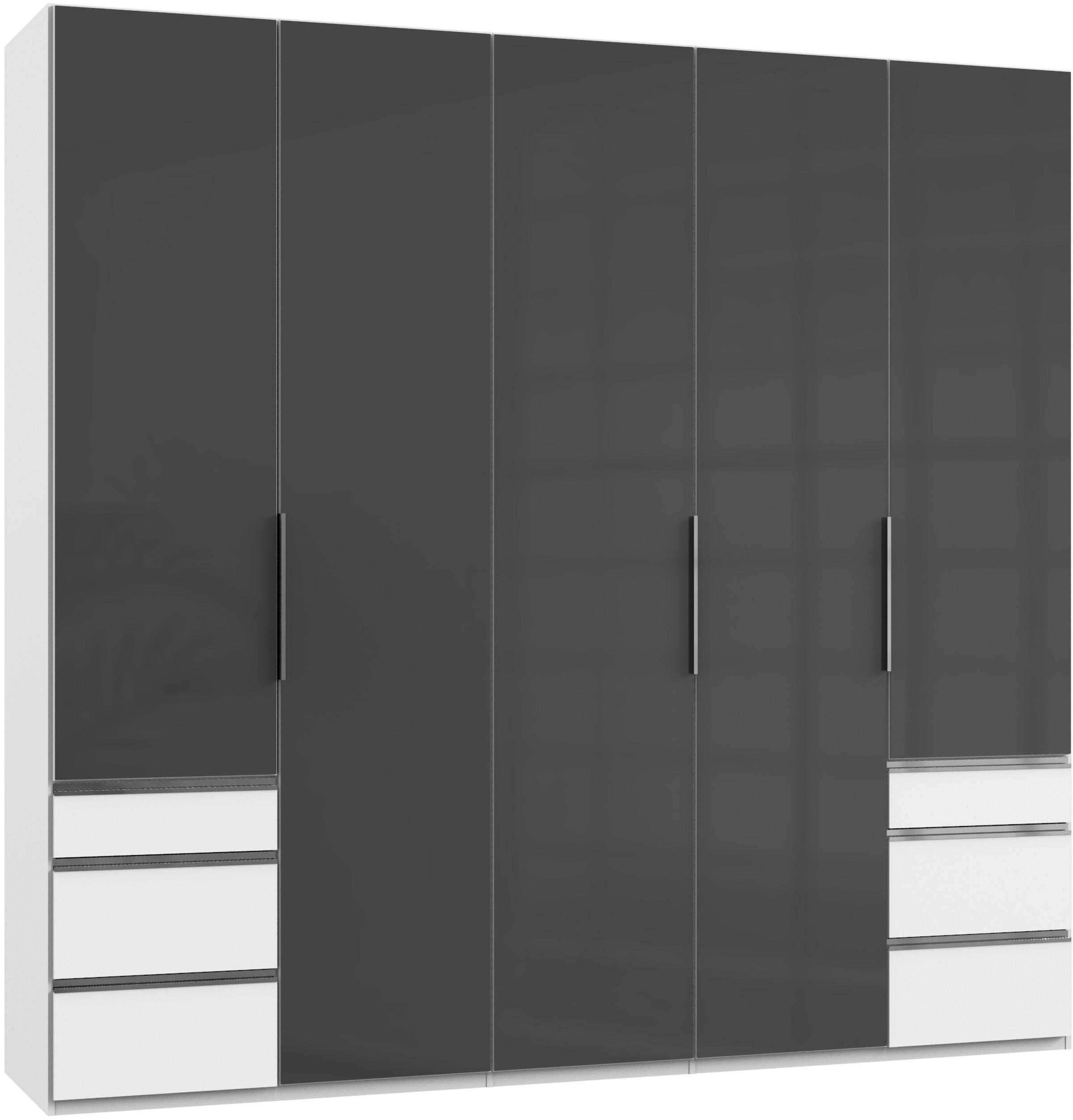 DREHTÜRENSCHRANK in Grau, Weiss  - Chromfarben/Weiss, Modern, Glas/Holzwerkstoff (250/236/58cm) - MID.YOU