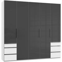 DREHTÜRENSCHRANK in Grau, Weiss  - Chromfarben/Weiss, Modern, Glas/Holzwerkstoff (250/236/58cm) - MID.YOU