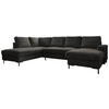 WOHNLANDSCHAFT Grau Cord  - Schwarz/Grau, Design, Textil/Metall (197/303/148cm) - MID.YOU