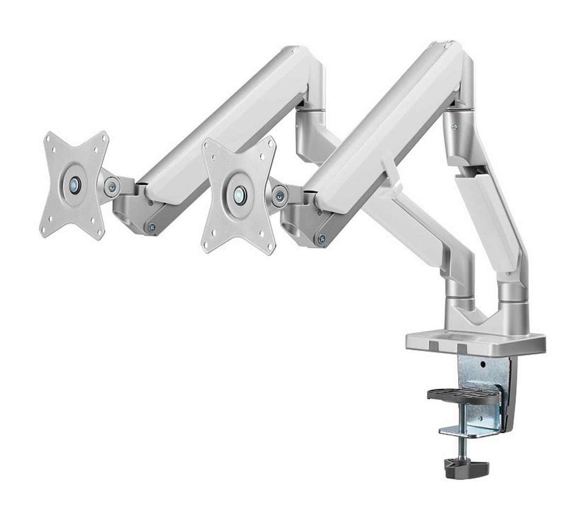 MONITOR-HALTERUNG Metall, Kunststoff Grau, Weiß  - Weiß/Grau, Design, Kunststoff/Metall (110/69,7/11,6cm) - Boxxx