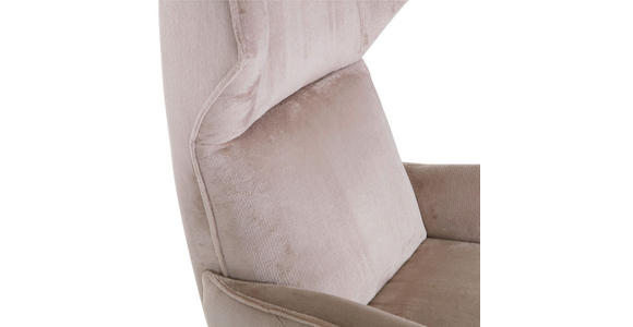 OHRENSESSEL in Plüsch Beige  - Beige/Schwarz, KONVENTIONELL, Textil/Metall (83/110/92cm) - Carryhome