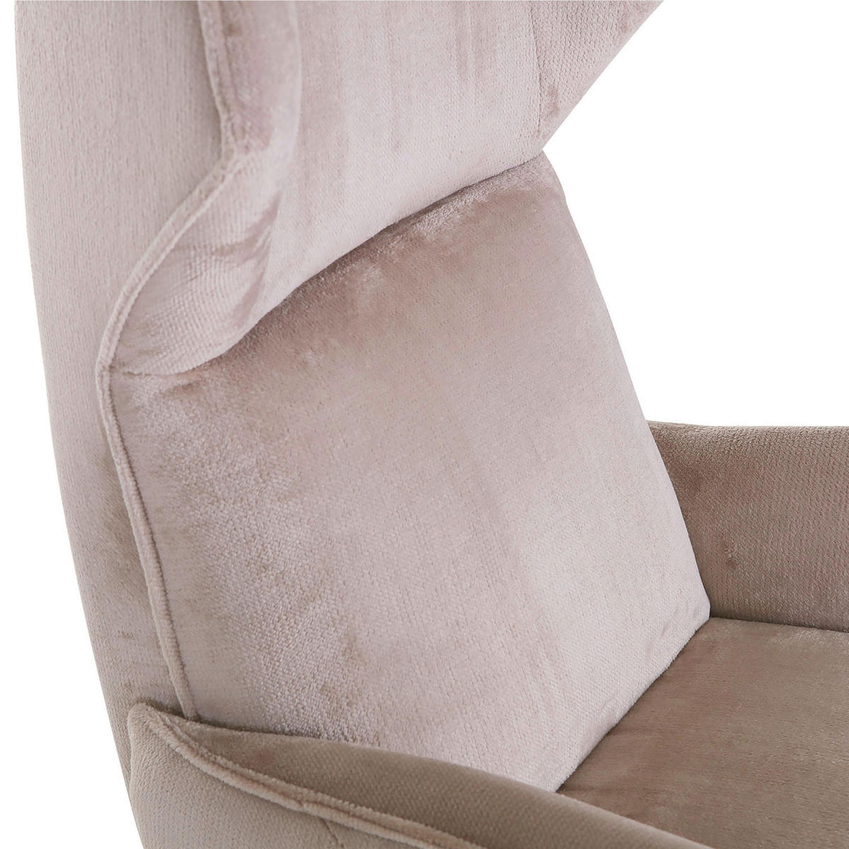 OHRENSESSEL in Plüsch Beige  - Beige/Schwarz, KONVENTIONELL, Textil/Metall (83/110/92cm) - Carryhome