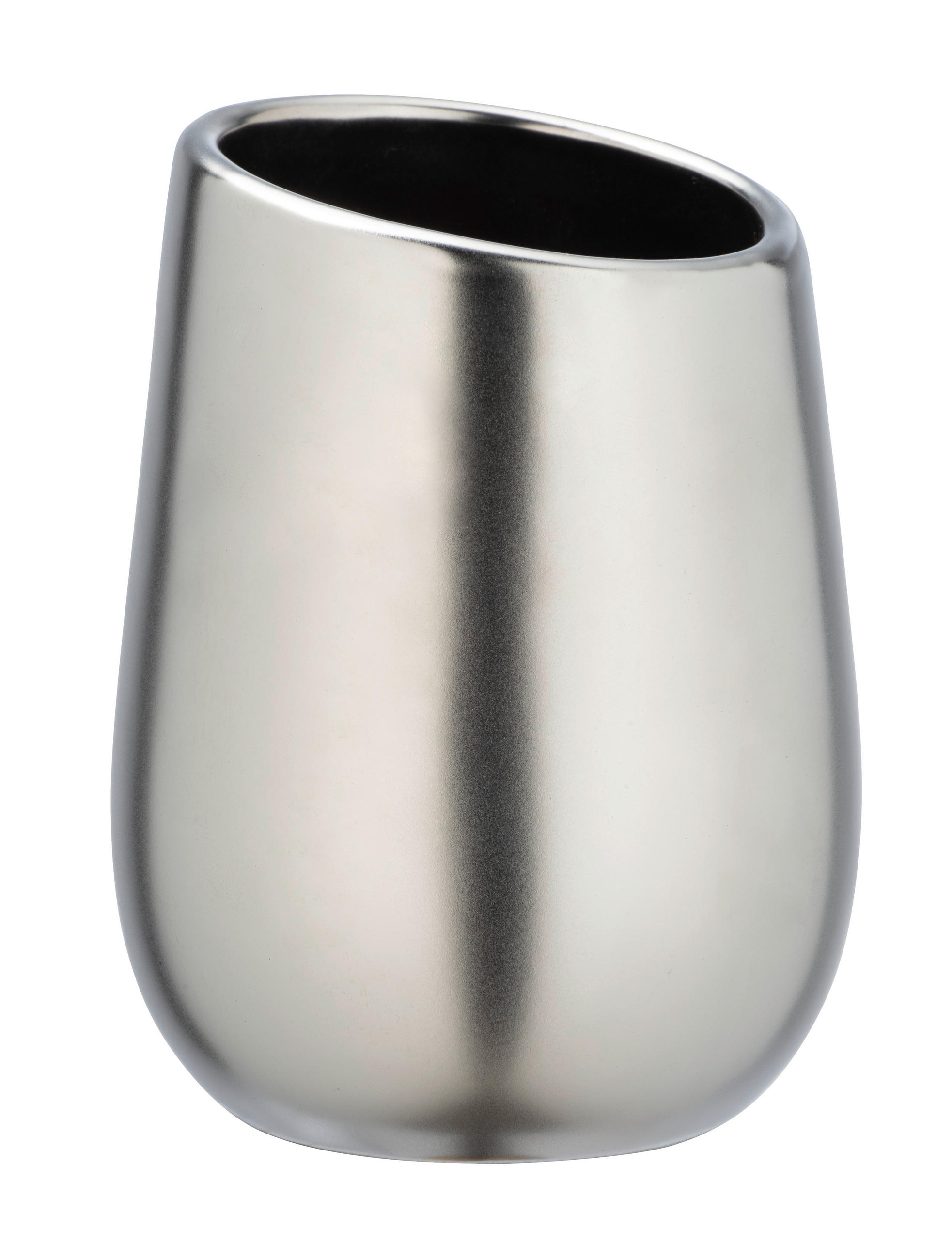 ZAHNPUTZBECHER  - Chromfarben, Basics, Keramik (8/11/8cm) - Wenko