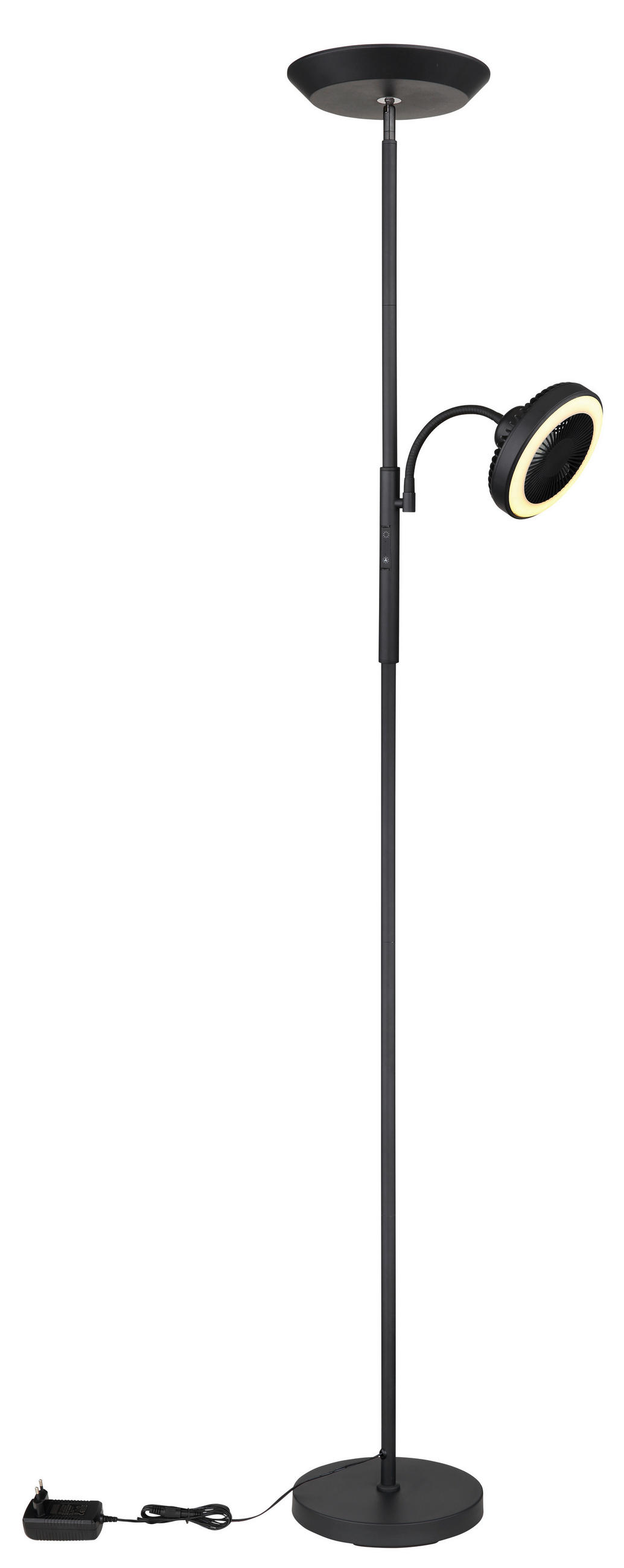 LED-STEHLEUCHTE - Opal/Schwarz, Konventionell, Kunststoff/Metall (33,7/25/178cm) - Globo