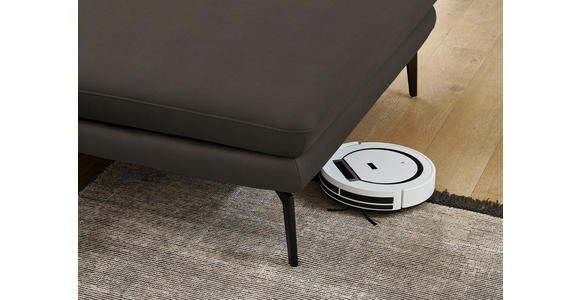 ECKSOFA in Echtleder Graubraun 310/180 cm - Graubraun/Schwarz, Design, Leder/Metall (310/180cm) - Dieter Knoll