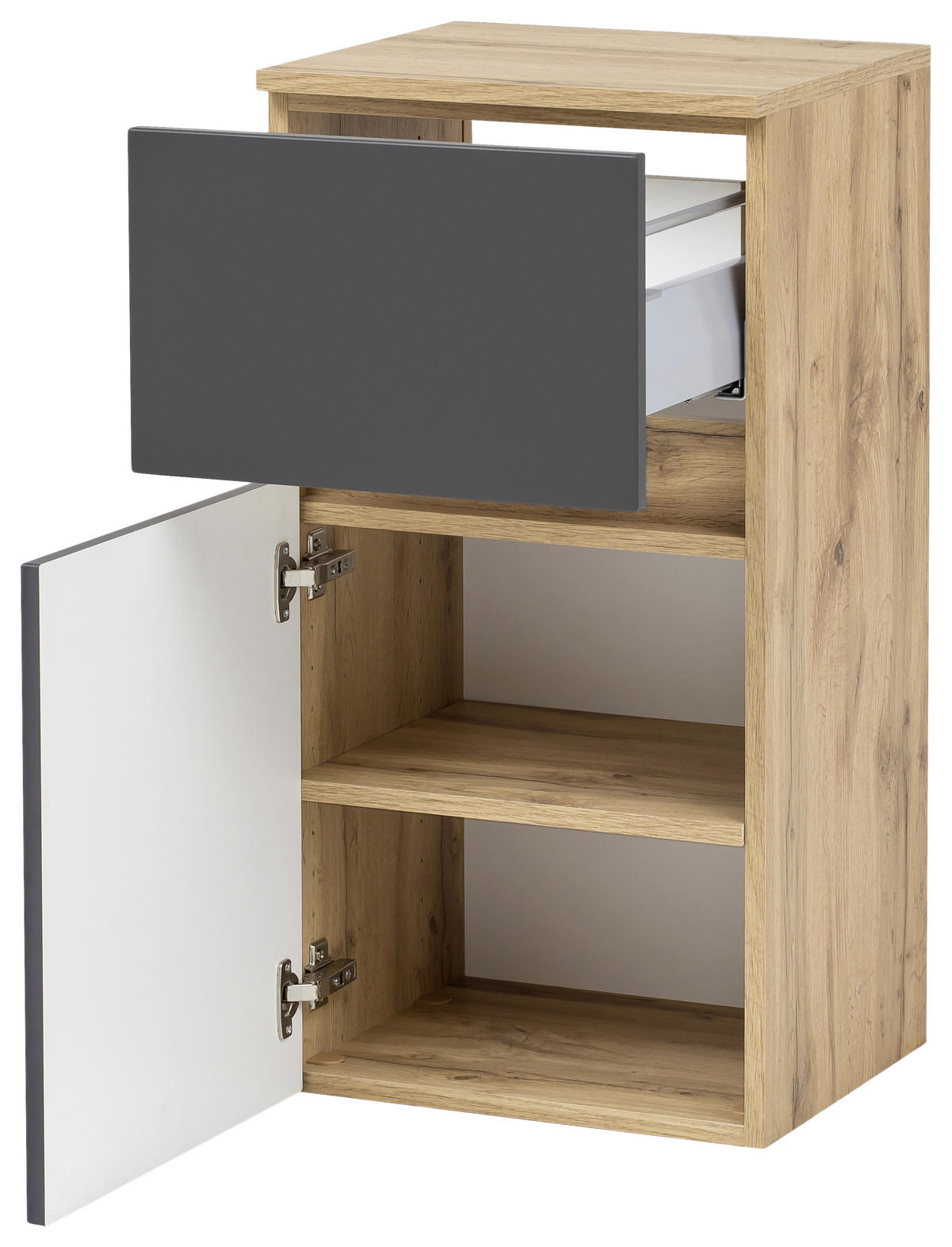UNTERSCHRANK in   - Eichefarben/Silberfarben, Konventionell, Holzwerkstoff (40/79/35cm) - Held