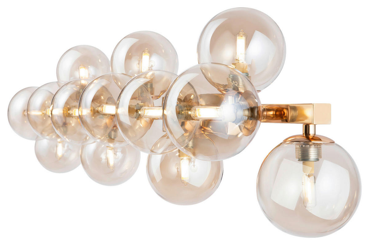 WANDLEUCHTE 95/22/22 cm   - Goldfarben, Trend, Glas/Metall (95/22/22cm) - MAYTONI