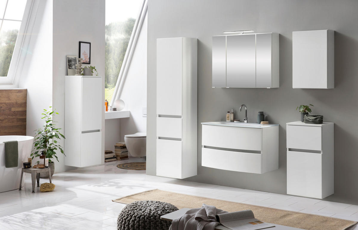 MIDISCHRANK 40/130/35 cm  - Silberfarben/Weiß, KONVENTIONELL, Holzwerkstoff/Kunststoff (40/130/35cm) - Held