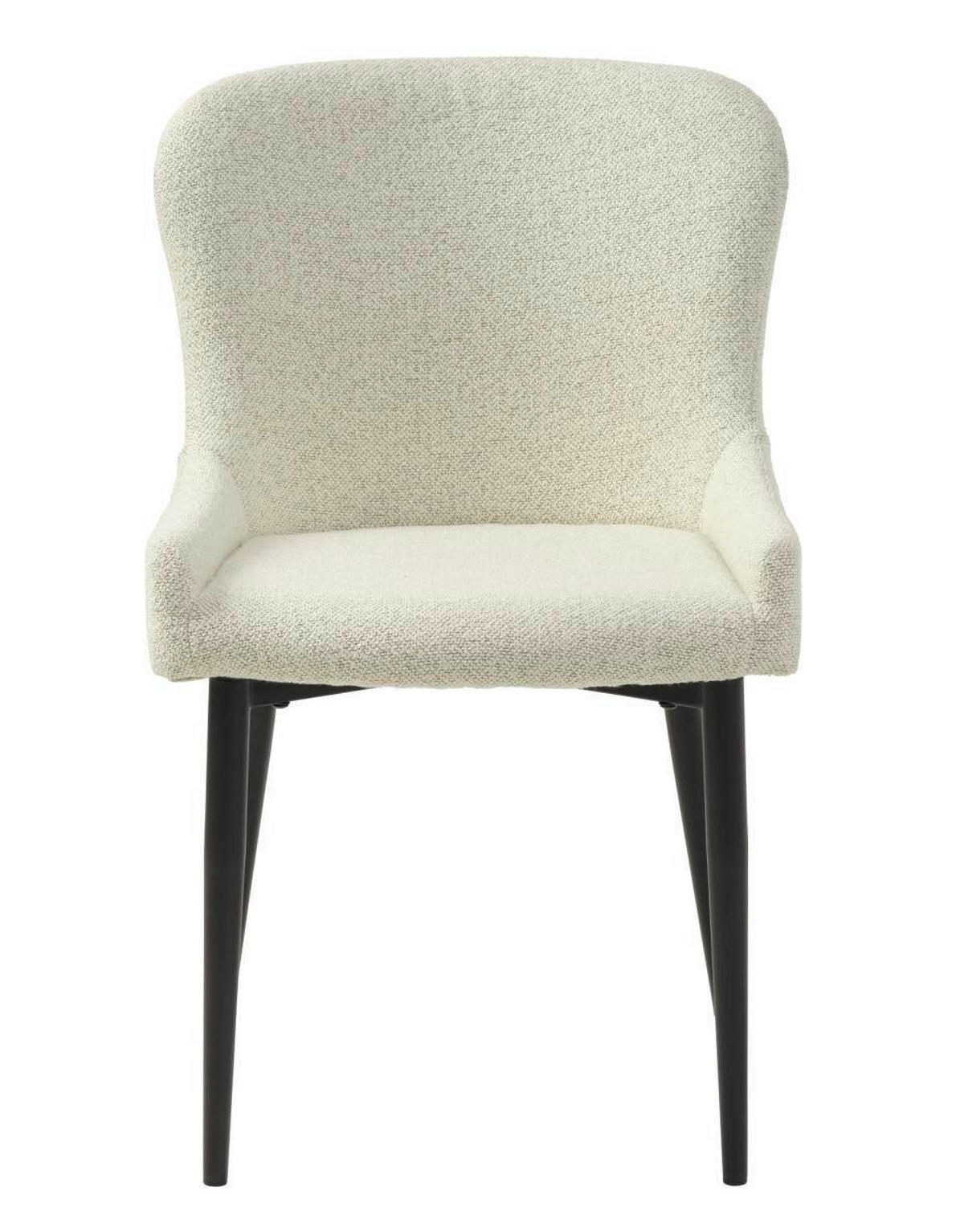 STUHL 2 Stück  in Bouclé Textil  - Schwarz/Weiß, MODERN, Textil/Metall (52/82/60cm) - Livetastic