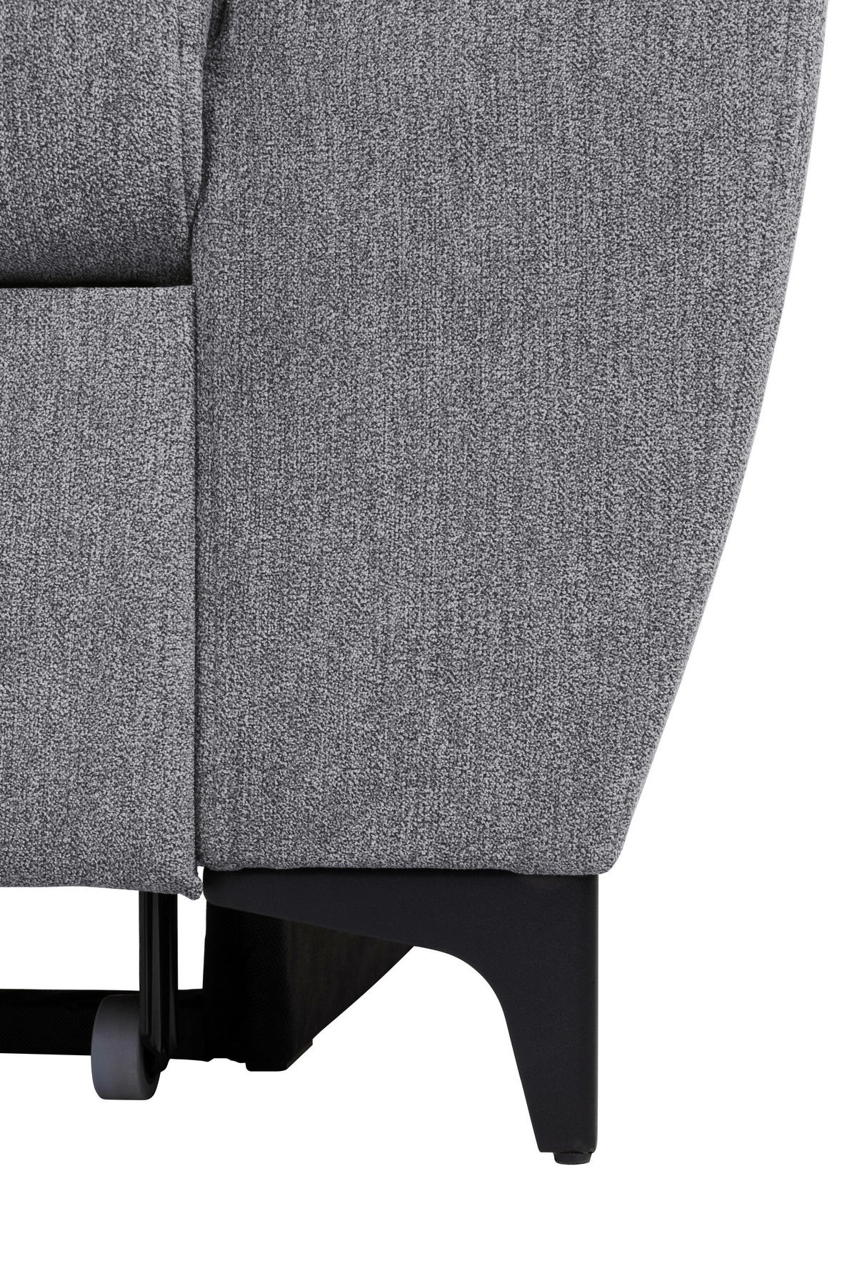 ECKSOFA in Velours Dunkelgrau  - Dunkelgrau/Schwarz, Konventionell, Textil/Metall (217/255cm) - MID.YOU