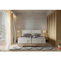 BOXSPRINGBETT 180/200 cm  in Eichefarben, Beige  - Eichefarben/Beige, Natur, Holz/Textil (180/200cm) - Valnatura