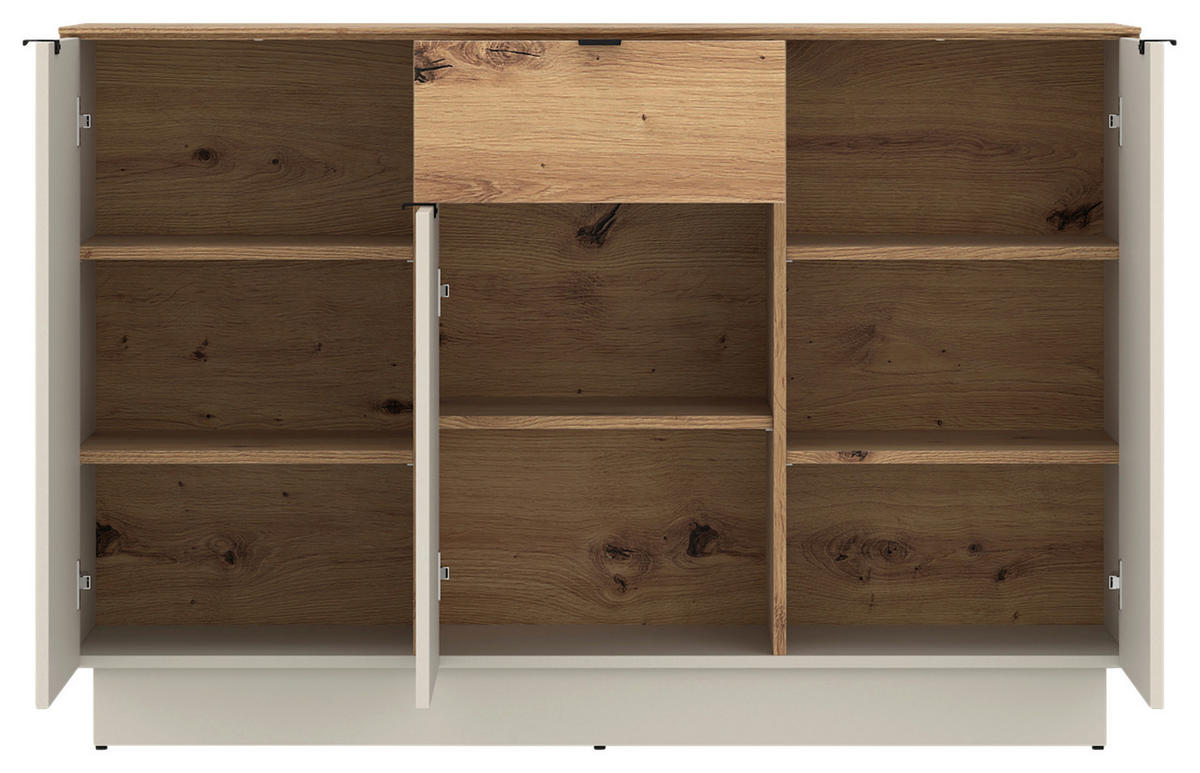 SIDEBOARD VIONA 135/90/40 cm 1 Schublade(n)  - Kaschmir/Eiche Artisan, Basics, Holzwerkstoff/Kunststoff (135/90/40cm) - Livetastic