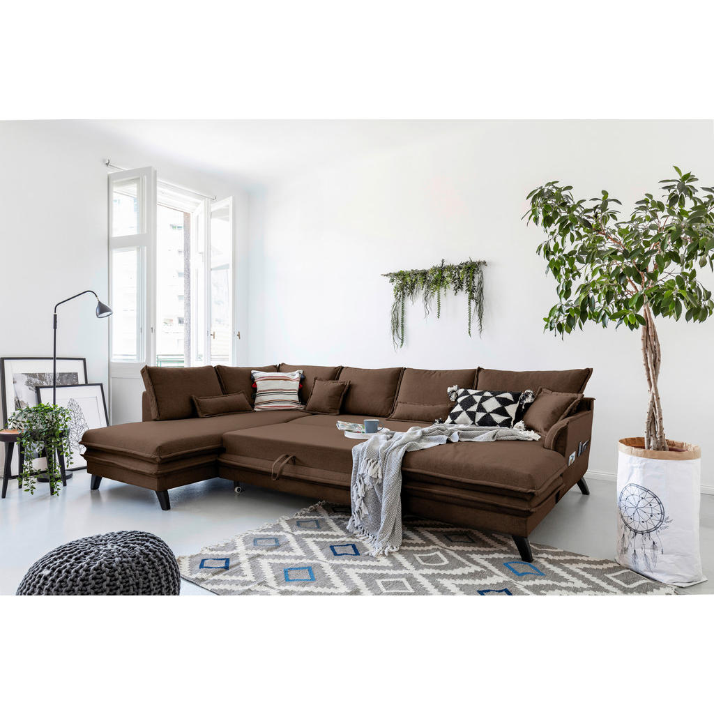Thumbnail - P & B Wohnlandschaft, Braun, Textil, massiv, 8-Sitzer, Füllung: Schaumstoffflocken,Schaumstoffflocken,Schaumstoffflocken...