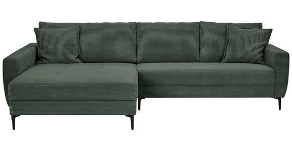ECKSOFA in Cord Waldgrün 174/283 cm - Waldgrün/Schwarz, Design, Textil/Metall (174/283cm) - Xora