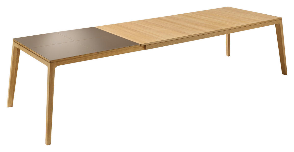 ESSTISCH in Holz, Glas 160(260)/100/75 cm  - Taupe/Eichefarben, Design, Glas/Holz (160(260)/100/75cm) - TEAM 7