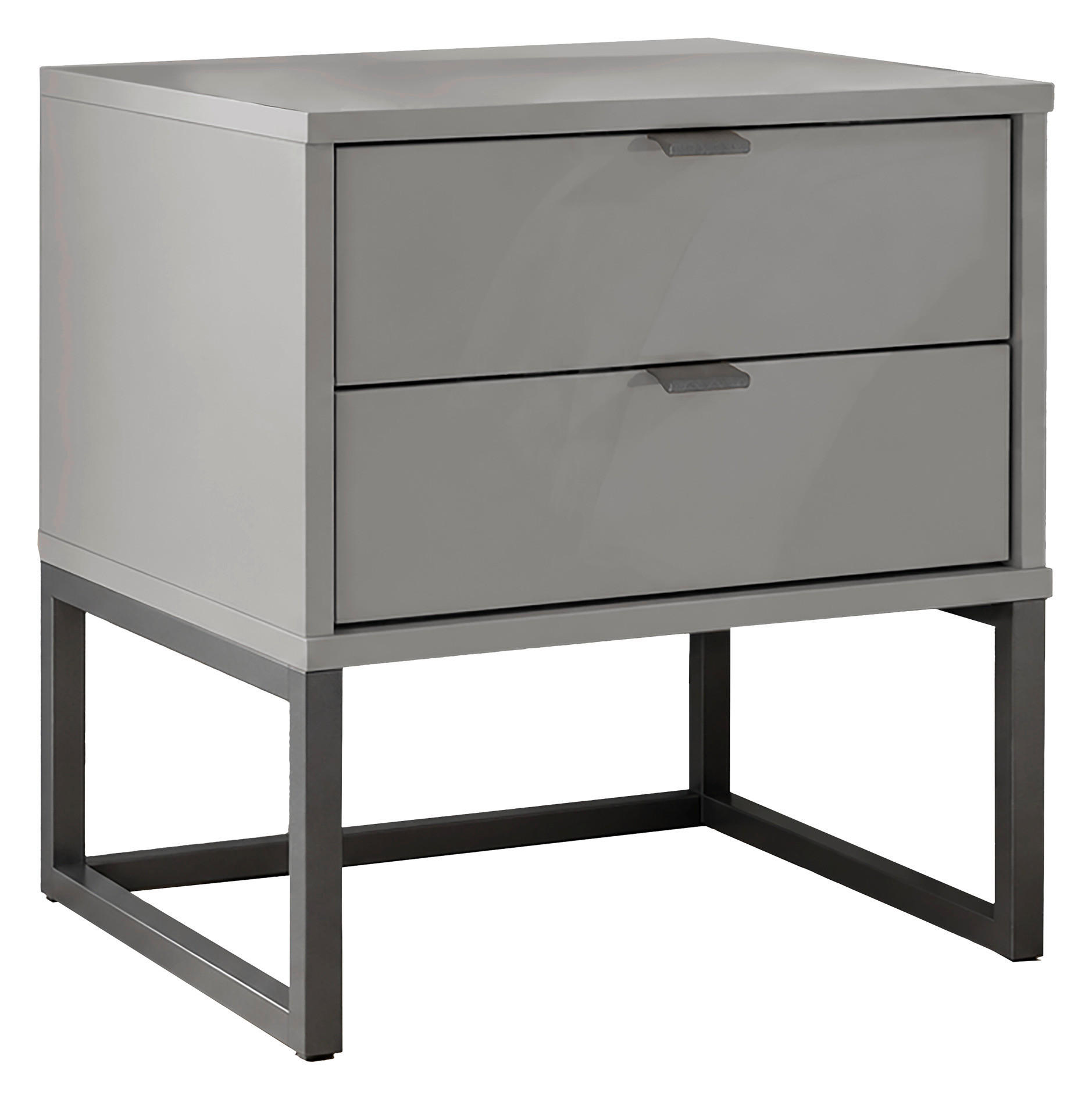 NACHTSCHRANK 40/47/43 cm  - Schieferfarben/Grau, KONVENTIONELL, Glas/Holzwerkstoff (40/47/43cm) - Dieter Knoll