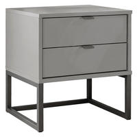 NACHTSCHRANK 40/47/43 cm  - Schieferfarben/Grau, KONVENTIONELL, Glas/Holzwerkstoff (40/47/43cm) - Dieter Knoll