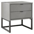NACHTSCHRANK 40/47/43 cm  - Schieferfarben/Grau, KONVENTIONELL, Glas/Holzwerkstoff (40/47/43cm) - Dieter Knoll