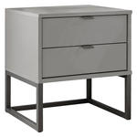 NACHTSCHRANK 40/47/43 cm  - Schieferfarben/Grau, KONVENTIONELL, Glas/Holzwerkstoff (40/47/43cm) - Dieter Knoll