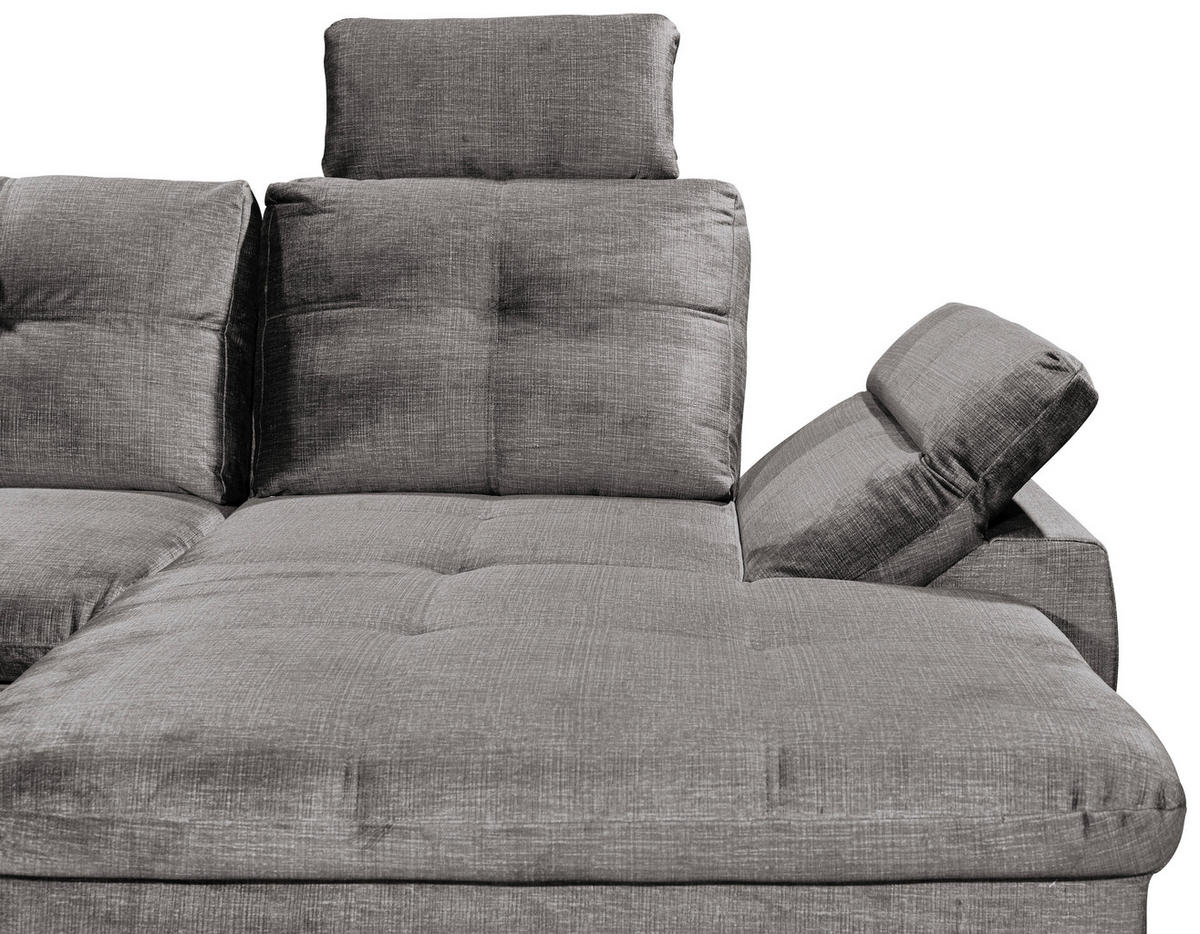 SOFFA i mikrovelour ljusgrå  - ljusgrå/svart, Klassisk, textil/plast (217/334/127cm) - MID.YOU