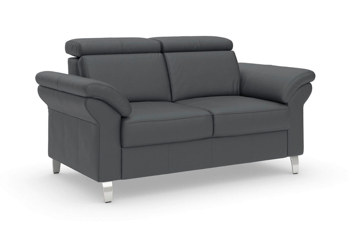2-SITZER-SOFA ARNGAST E Schwarz Echtleder  - Chromfarben/Schwarz, Basics, Leder/Textil (156/84/93cm) - Sit & More