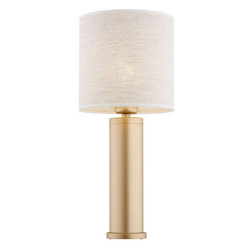 Thumbnail - Xxxl Tischleuchte Argon Riva, Gold, Beige, Metall, Textil, zylindrisch,zylindrisch, 20x20x48 cm, CE, Lampen & Leuchten, ...