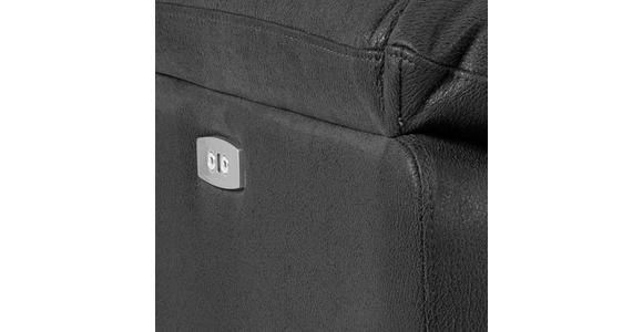 3-SITZER-SOFA Lederlook, Mikrofaser Grau  - Schwarz/Grau, KONVENTIONELL, Textil/Metall (215/102/96cm) - Carryhome