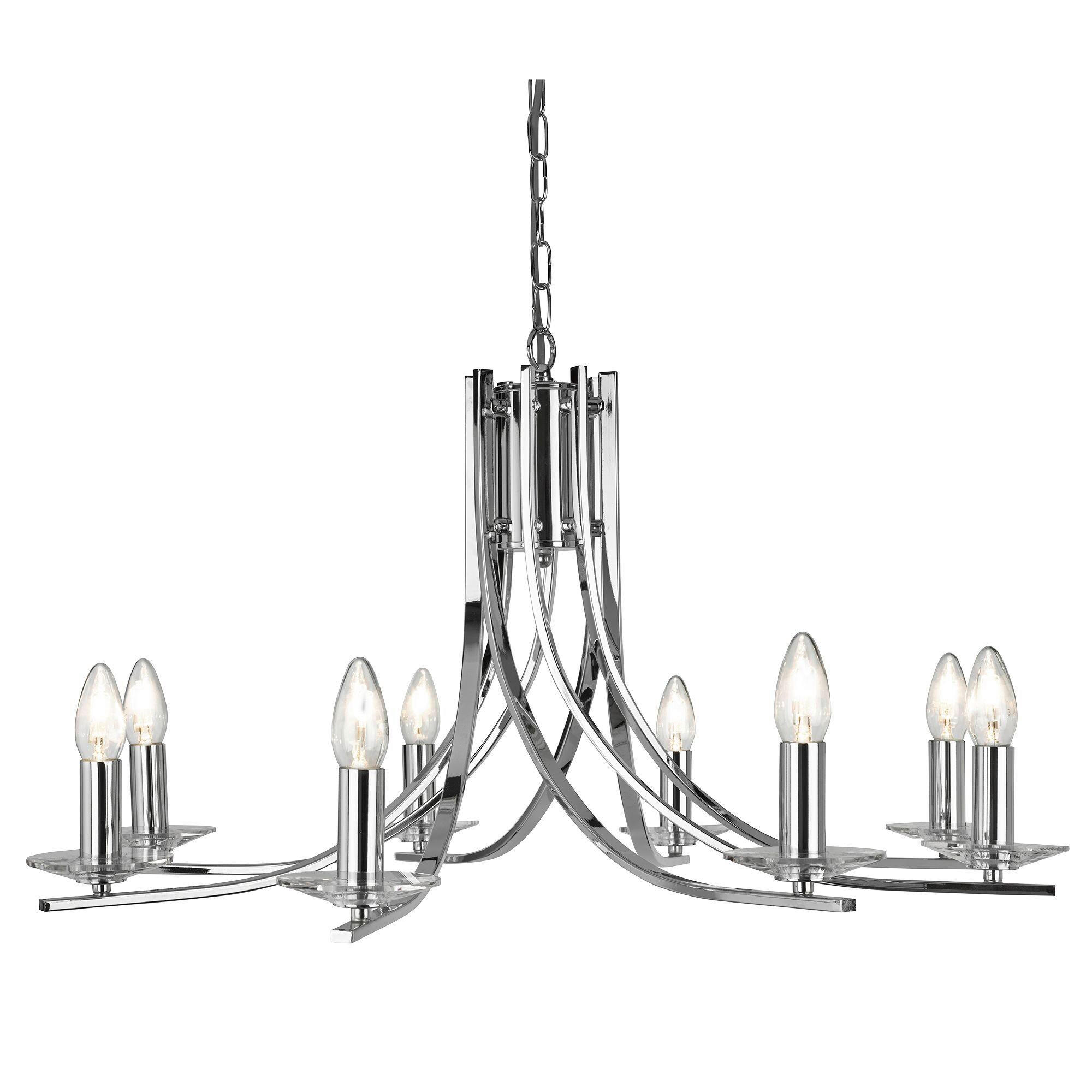 KRONLEUCHTER Ascona 75/145 cm  - Chromfarben, KONVENTIONELL, Glas/Metall (75/145cm) - Searchlight