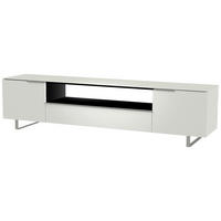 LOWBOARD Weiss, Alufarben  210/51/45 cm  - Weiss/Alufarben, Design, Glas/Holzwerkstoff (210/51/45cm) - Moderano