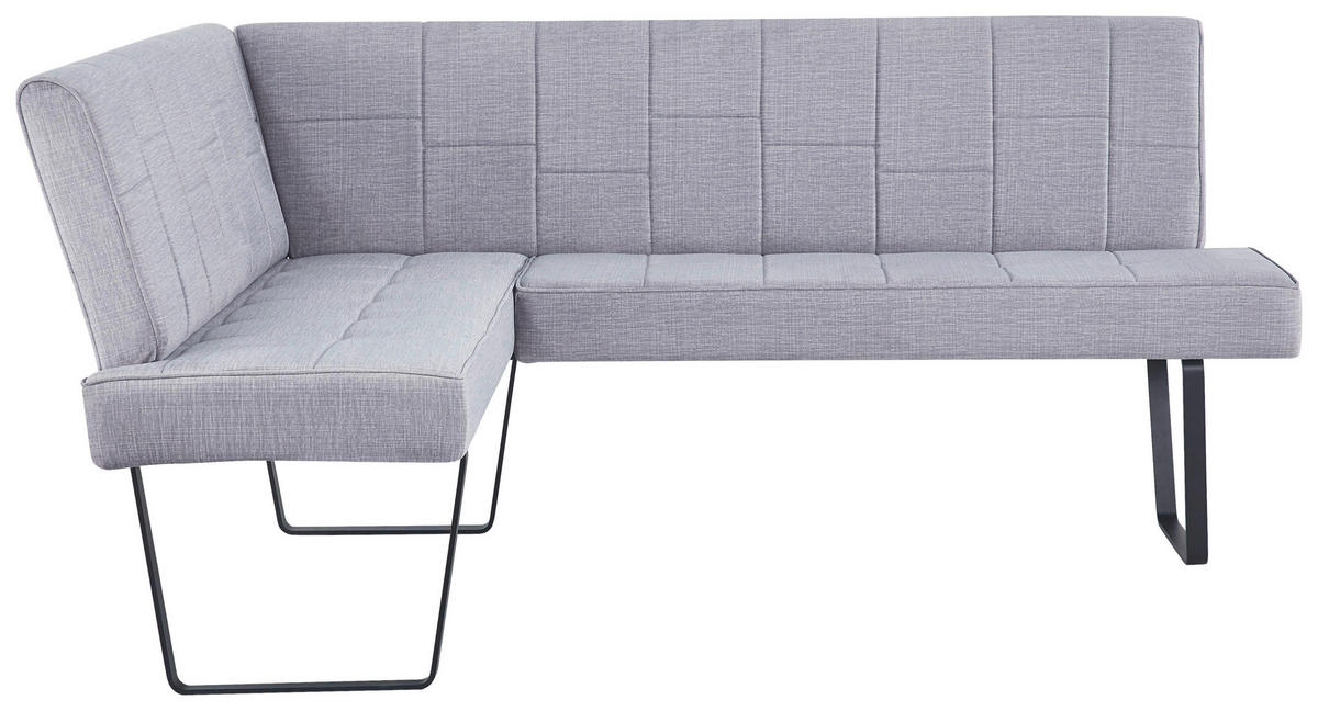 ECKBANK 150/190 cm Samt Hellbraun   - Hellbraun/Schwarz, KONVENTIONELL, Textil/Metall (150/190cm) - MID.YOU